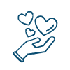 Donations hand heart icon