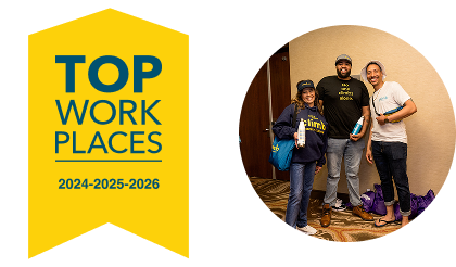 Climb TWP badge and Employee pictures